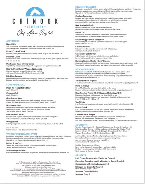 cda casino buffet menu|Chinook .